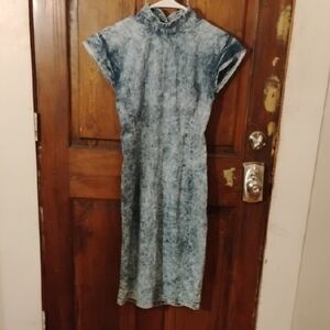 #12. Paris Blues Washed Blue Midi Dress